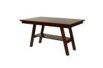 Dark Walnut Finish Rectangle Dining Table with Open Bottom Shelf