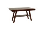 Dark Walnut Finish Rectangle Dining Table with Open Bottom Shelf