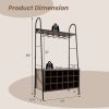 Baker's Rack with Detachable Wine Rack and 5 Rows of Stemware Glass Holders