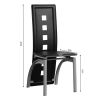 4 Piece Long Backrest Square Hollow Black Dining Chairs