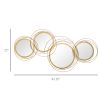 Modern Handcrafted Asymmetrical Gold Circle Metal Frame Wall Mirror