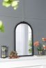 23" x 42" Hand Carved Rose Antique Mirror Frame with Black Wood Arch Design