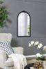 23" x 42" Hand Carved Rose Antique Mirror Frame with Black Wood Arch Design