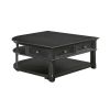 Charcoal Lift Top Coffee Table with Hidden Storage, Dovetail Drawer and Open Shelves