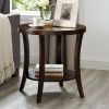 Perth Contemporary Oval Shelf End Table with Open Bottom Shelf and Espresso Finish