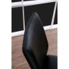 Set of 2, Contemporary Z-Shaped Dining Chairs in Black Leatherette with Chrome Silver Base