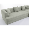 128” Modern Minimalist Style Sofa with Boucle Fabric, 4 Throw Pillows and 1 Lumbar Pillow