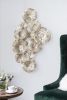 24" x 2" x 42" Gold Coral Design Iron Wall Art Decor