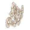 24" x 2" x 42" Gold Coral Design Iron Wall Art Decor