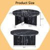 Versatile Black & White Round Coffee Table with Faux Marble Pattern Design
