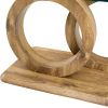 Modern Style Clear Glass Top MDF Coffee Table with Natural Wood Color Base