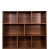 70.87" Tall Bookshelf with 10 Cubes, 3 Bottom Doors, 2 Bottom Storage Cabinets and 4-Tier Open Shelves for Storage or Display