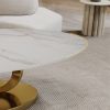 Marble Coffee Table with Gold Sculptural Stainless Steel Base