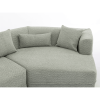 128” Modern Minimalist Style Sofa with Boucle Fabric, 4 Throw Pillows and 1 Lumbar Pillow
