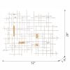 Large Grid Geometric Patterned Iron & Paper Wall Decor with Gold Accents