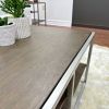 Padena Metal Frame Wood Coffee Table with 2 Open Bottom Shelves
