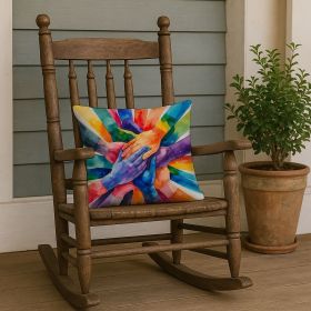 18” Together & Stronger Pride Throw Pillow with Watercolor Artwork and Machine Washable