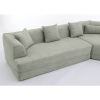 128” Modern Minimalist Style Sofa with Boucle Fabric, 4 Throw Pillows and 1 Lumbar Pillow