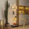 Tempered Glass Display Cabinet with Bluetooth LED Light Strip, Remote/App Control, 4 Tiers, and Multi Light Color Options
