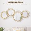 Modern Handcrafted Asymmetrical Gold Circle Metal Frame Wall Mirror