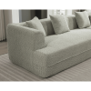 128” Modern Minimalist Style Sofa with Boucle Fabric, 4 Throw Pillows and 1 Lumbar Pillow