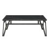 3 Piece Contemporary Black Sintered Stone Table Set with 1 Coffee Table and 2 End Tables