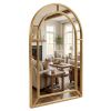 24” x 36" Arch Wall Mirror with Gold Beaded Metal Frame and High Definition