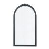 23" x 42" Hand Carved Rose Antique Mirror Frame with Black Wood Arch Design