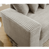 L Shaped Gray Corduroy Sofa with Right Chaise Daybed, Left Double Seat, Wide Padded Armrests and 8 Matching Throw Pillows
