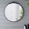 30" x 32" Classic Design Mirror with Round Shape and Black Baroque Inspired Frame