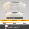 3 Tier Round Ceiling Chandelier with 3024 Clear Octagonal Crystals, Adjustable Light and Height Settings