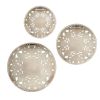 Set of 3, Distressed White Floral Carved Wood Wall Decor in 3 Different Sizes