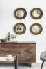16" Round Wall Mirror with Gold Metal Frame and Mid-Century Design