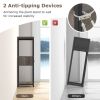 2 Piece 3 Tier Tall Metal Plant Display Stand with Drawer and Open Display Shelves