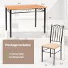 5 Piece Dining Set with 1 Rectangle Wooden Table and 4 High Backrest Cushioned Chairs