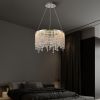 Exquisite Round Ceiling Chandelier, 3 Adjustable Light Settings, Adjustable Height Settings with Clear Octagonal Strings