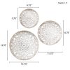 Set of 3, Distressed White Floral Carved Wood Wall Decor in 3 Different Sizes