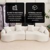 4 Seater White Sofa with Chenille Fabric and 4 Matching Pillows