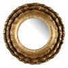 16" Round Wall Mirror with Gold Metal Frame and Mid-Century Design