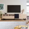 70” TV Entertainment Media Console Center with Drop Down Door, 2 Drawers and 4 Compartments for Ample Storage Space