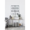Set of 2, 16" x 23" Rectangular Wooden Wall Mirrors with Antique Black Frame and Vertical or Horizontal Hanging Options