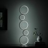 38.5" Else Nordic 5-Ring Shaped Matte Black LED Metal Table Lamp with Dimmer and Step On/Off Switch