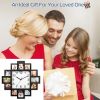Photo Frame Picture Collage Clock with Crystal Quartz Movement and 12-Picture Display