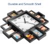 Photo Frame Picture Collage Clock with Crystal Quartz Movement and 12-Picture Display