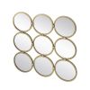 27.2" Contemporary Decorative 9 Ring Metal Wall Mirror with Harmony Mirror Design and Minimalist Style