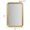 Rounded Rectangle Fluted Wall Mirror with Antique Gold Metal Finish and Vertical Or Horizontal Hanging Options