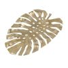 24” Gold Monstera Leaf Wall Décor with Decorative Tabletop or Display Plate Options