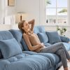 Luxury Modular Sectional Chenille Sofa Couch with Convertible Ottoman, Oversized L Shaped Cloud Couch and Matching Pillows