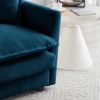 146.5” Modular Sectional Sofa with 4 Spacious Seating Areas, Padded Cushions and Made of Blue Chenille Upholstered Fabric
