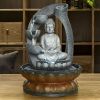 11” Indoor Buddha Fountain Fengshui Tabletop Decorative Waterfall Kit with Submersible Pump and Electric Power Cord